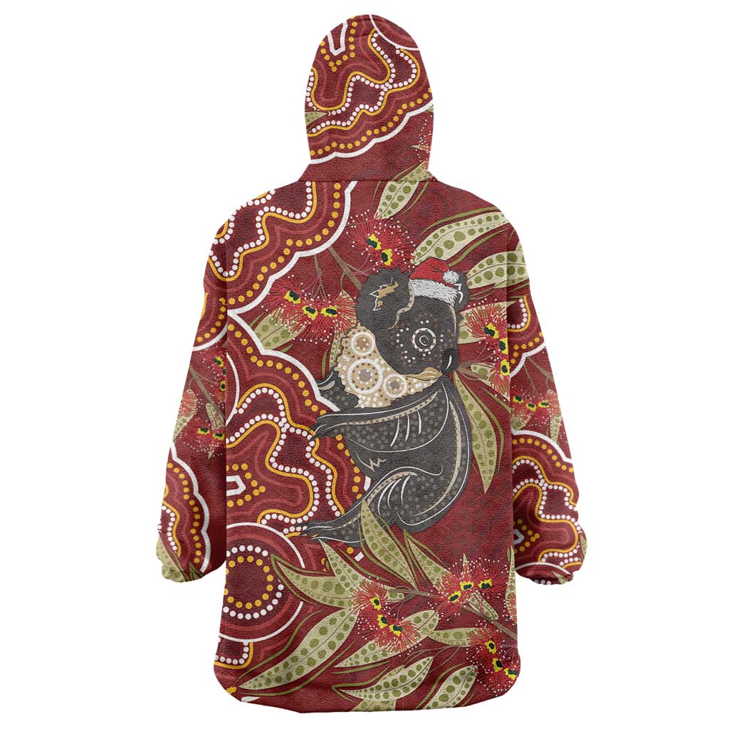 Australia Santa Koala Wearable Blanket Hoodie Aboriginal Style - Vibe Hoodie Shop