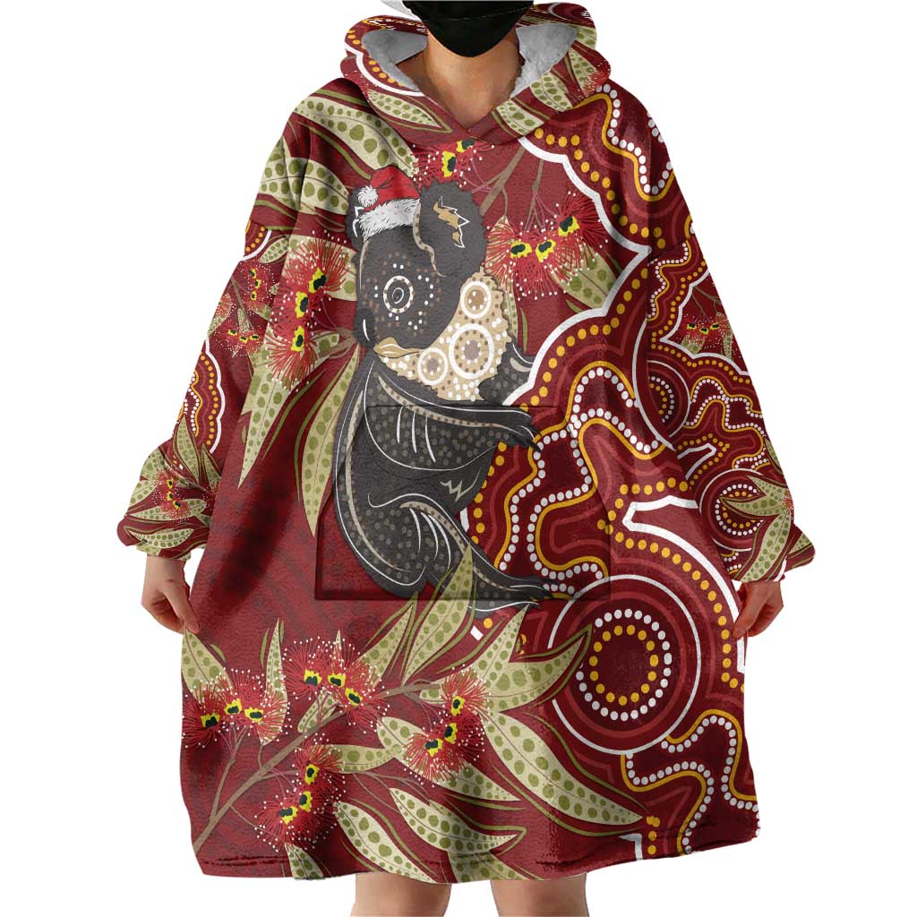 Australia Santa Koala Wearable Blanket Hoodie Aboriginal Style - Vibe Hoodie Shop