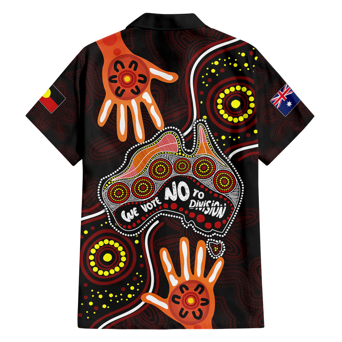 australia-indigenous-family-matching-long-sleeve-bodycon-dress-and-hawaiian-shirt-we-vote-no-to-division-aboriginal-map