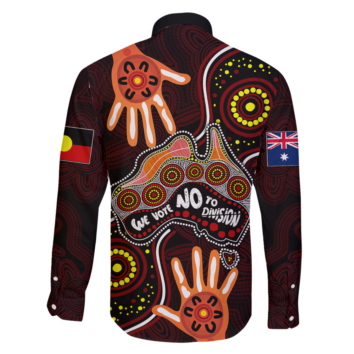 australia-indigenous-family-matching-long-sleeve-bodycon-dress-and-hawaiian-shirt-we-vote-no-to-division-aboriginal-map