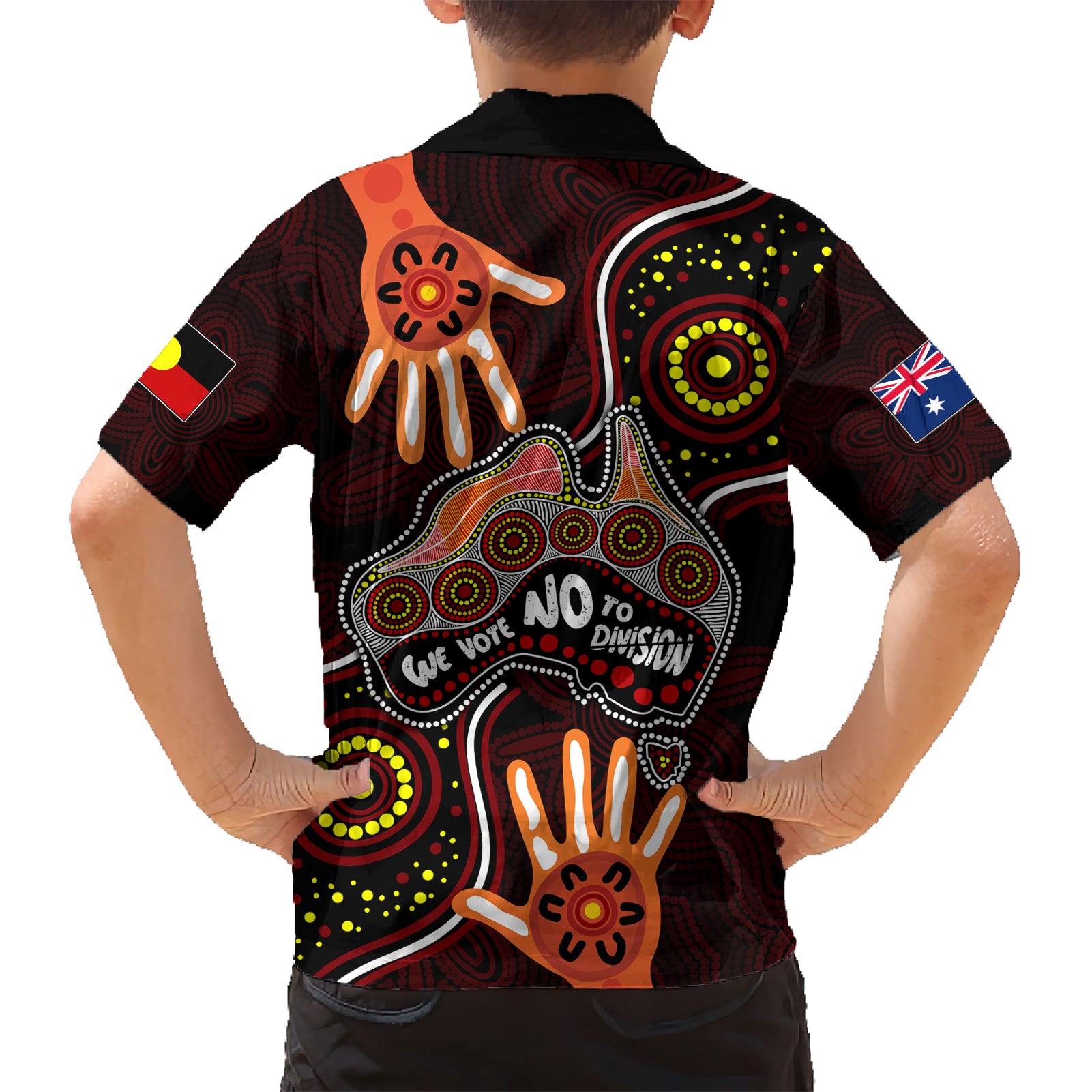 Australia Indigenous Hawaiian Shirt We Vote NO To Division Aboriginal Map - Vibe Hoodie Shop