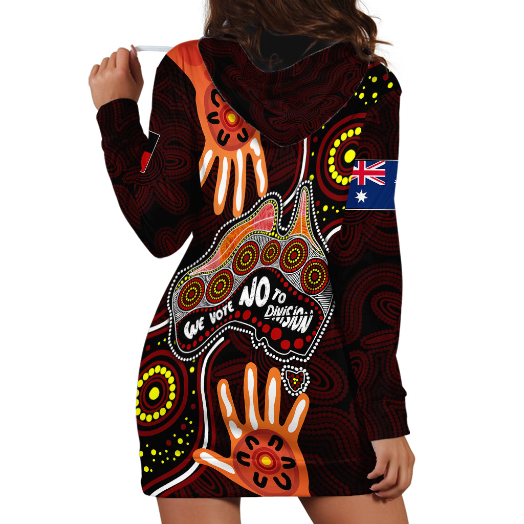 Australia Indigenous Hoodie Dress We Vote NO To Division Aboriginal Map - Vibe Hoodie Shop