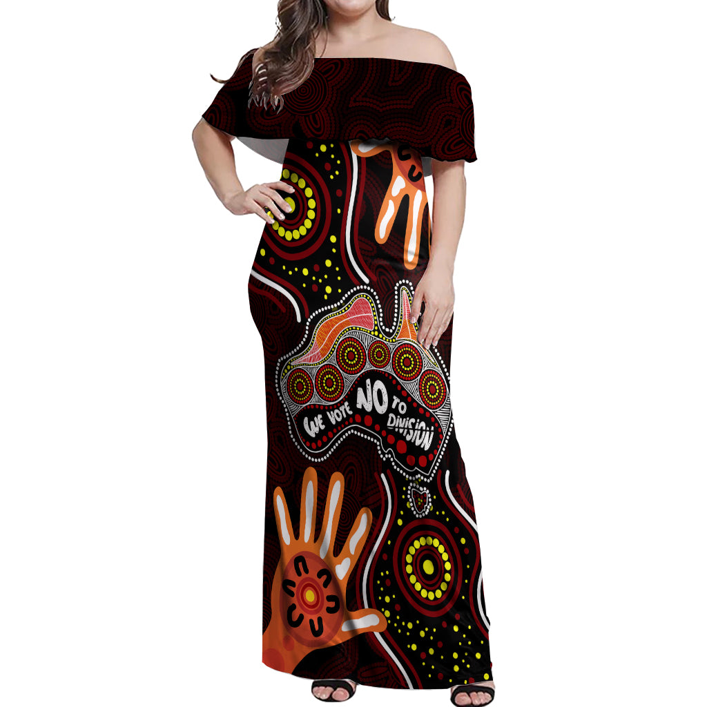 australia-indigenous-off-shoulder-maxi-dress-we-vote-no-to-division-aboriginal-map