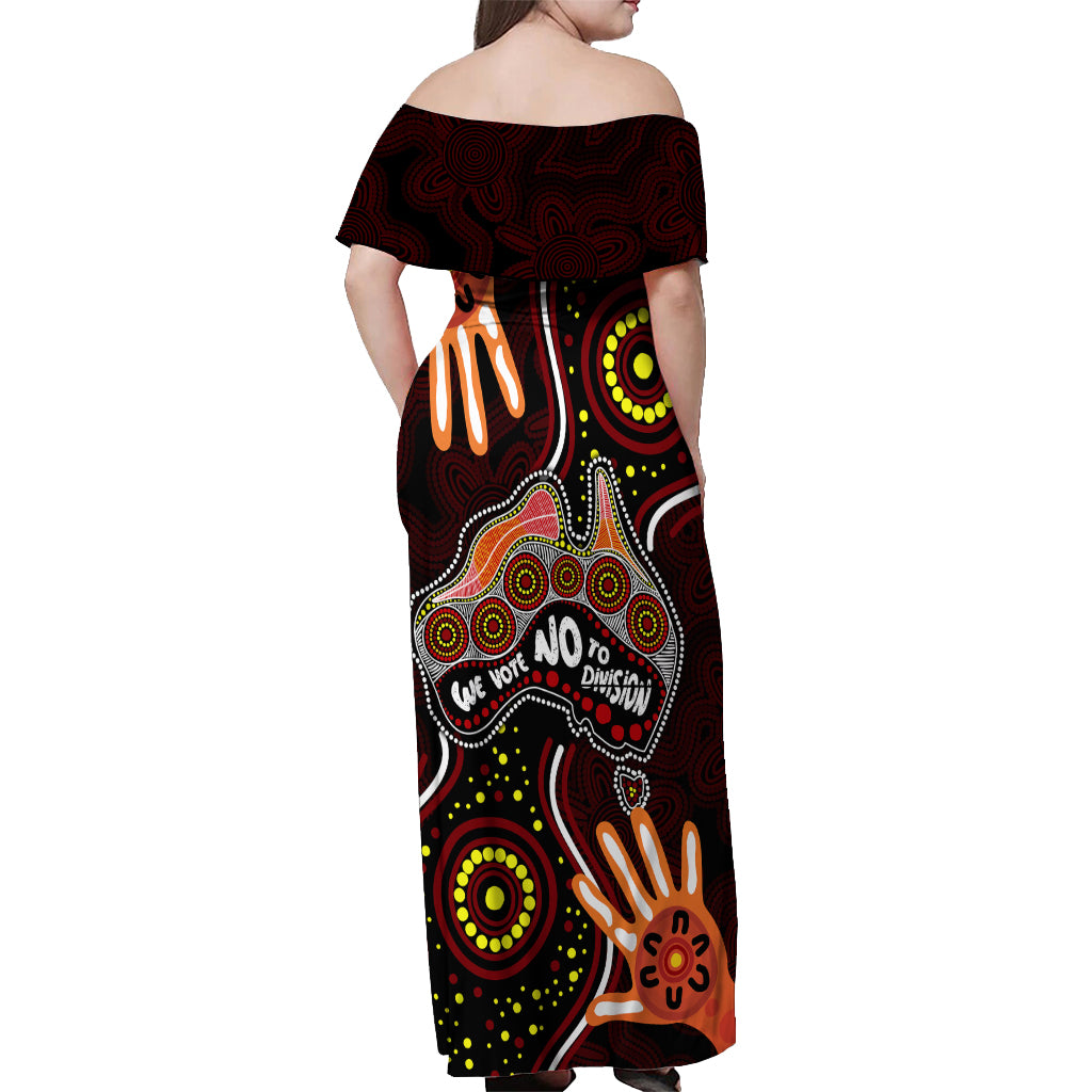 australia-indigenous-off-shoulder-maxi-dress-we-vote-no-to-division-aboriginal-map