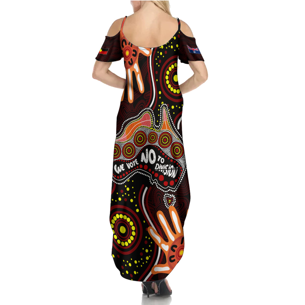 australia-indigenous-summer-maxi-dress-we-vote-no-to-division-aboriginal-map