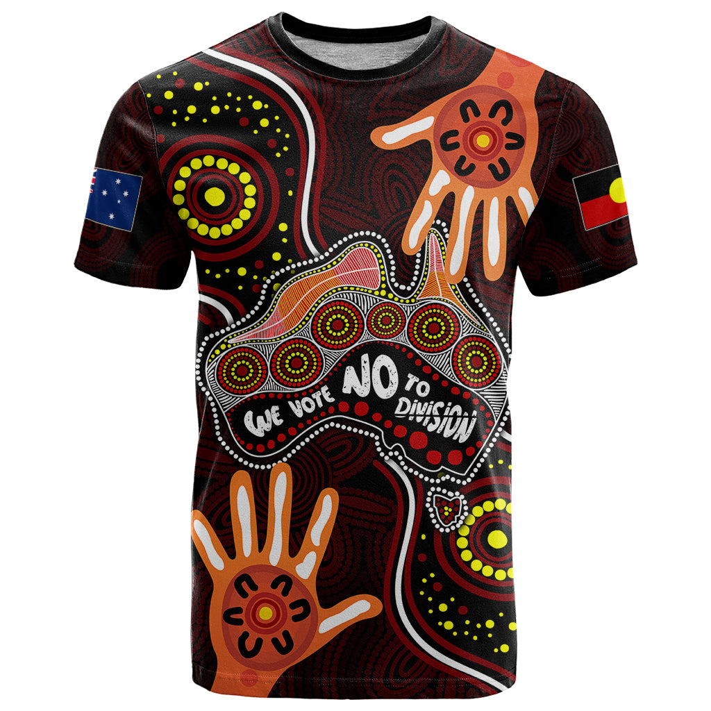 Australia Indigenous T Shirt We Vote NO To Division Aboriginal Map - Vibe Hoodie Shop