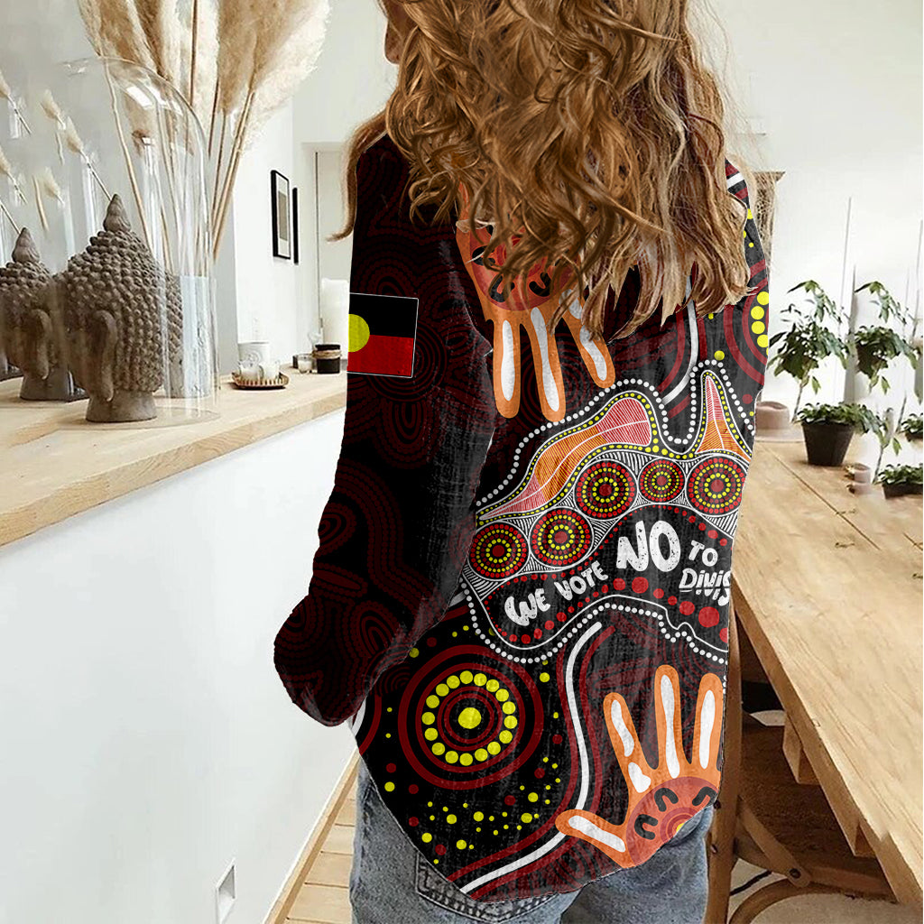 Australia Indigenous Women Casual Shirt We Vote NO To Division Aboriginal Map - Vibe Hoodie Shop