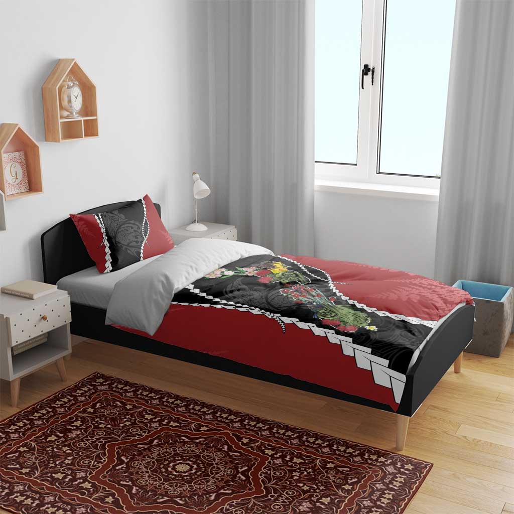 New Zealand Christmas Bedding Set Flora Map with Birds - Vibe Hoodie