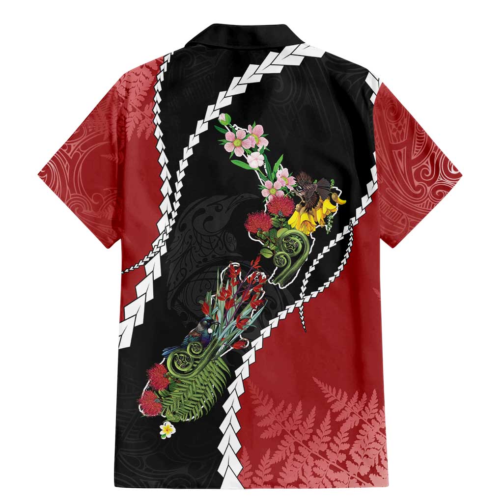 New Zealand Christmas Family Matching Mermaid Dress and Hawaiian Shirt Flora Map with Birds - Vibe Hoodie