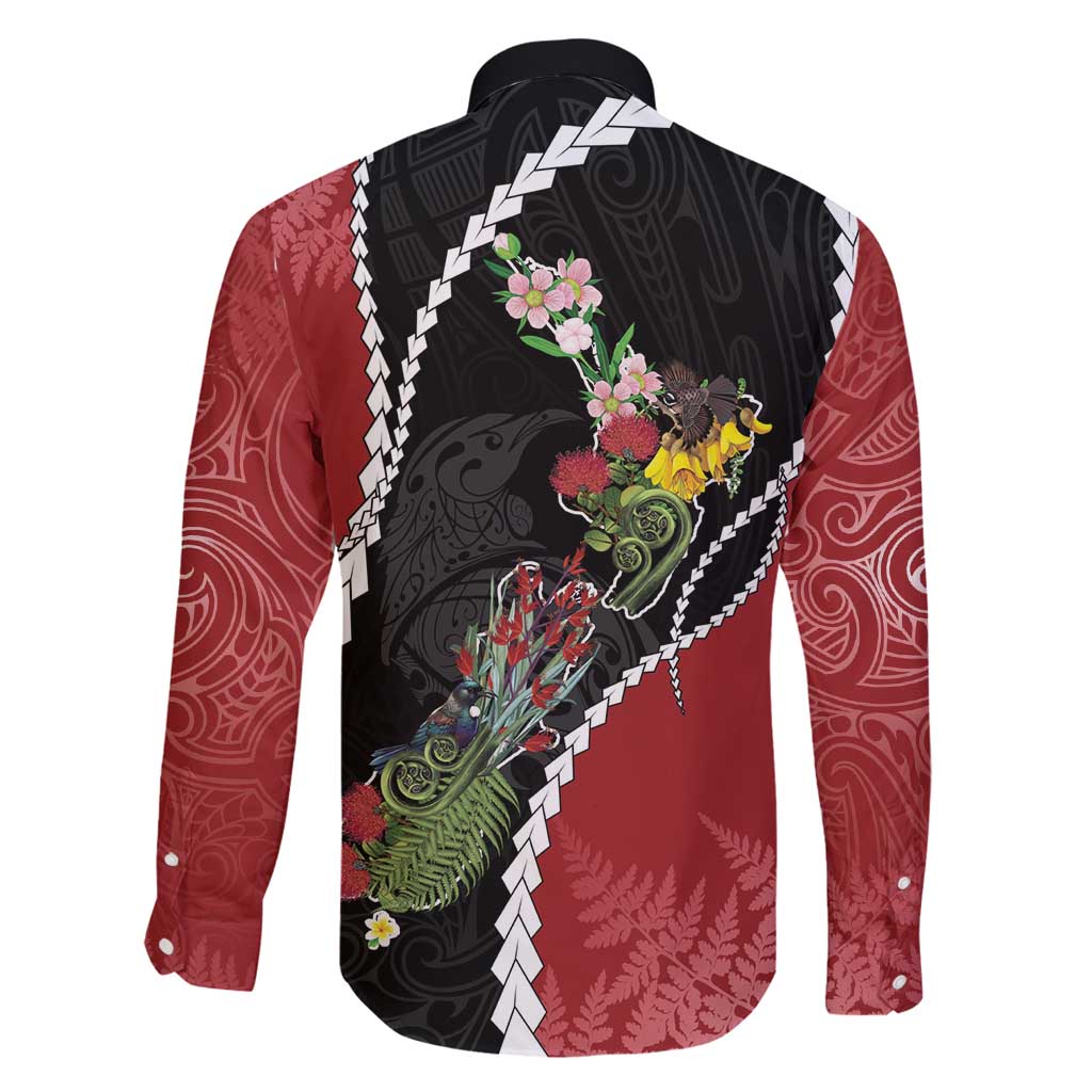 New Zealand Christmas Family Matching Puletasi and Hawaiian Shirt Flora Map with Birds - Vibe Hoodie