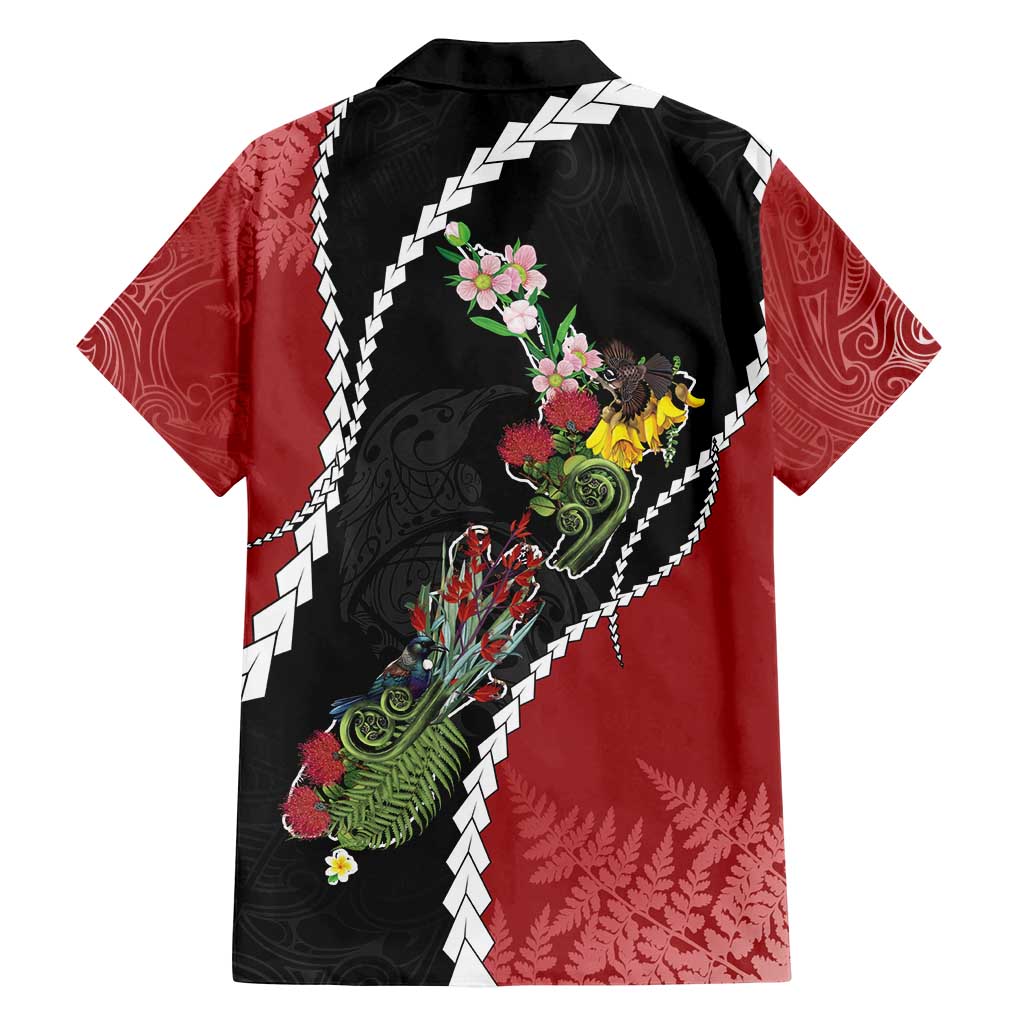 New Zealand Christmas Family Matching Summer Maxi Dress and Hawaiian Shirt Flora Map with Birds - Vibe Hoodie