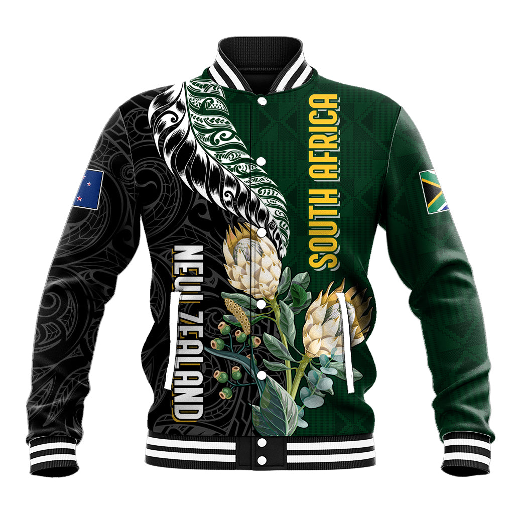 Custom South Africa Mix New Zealand Rugby 2023 Baseball Jacket World Cup Greatest Rivalry - Vibe Hoodie Shop