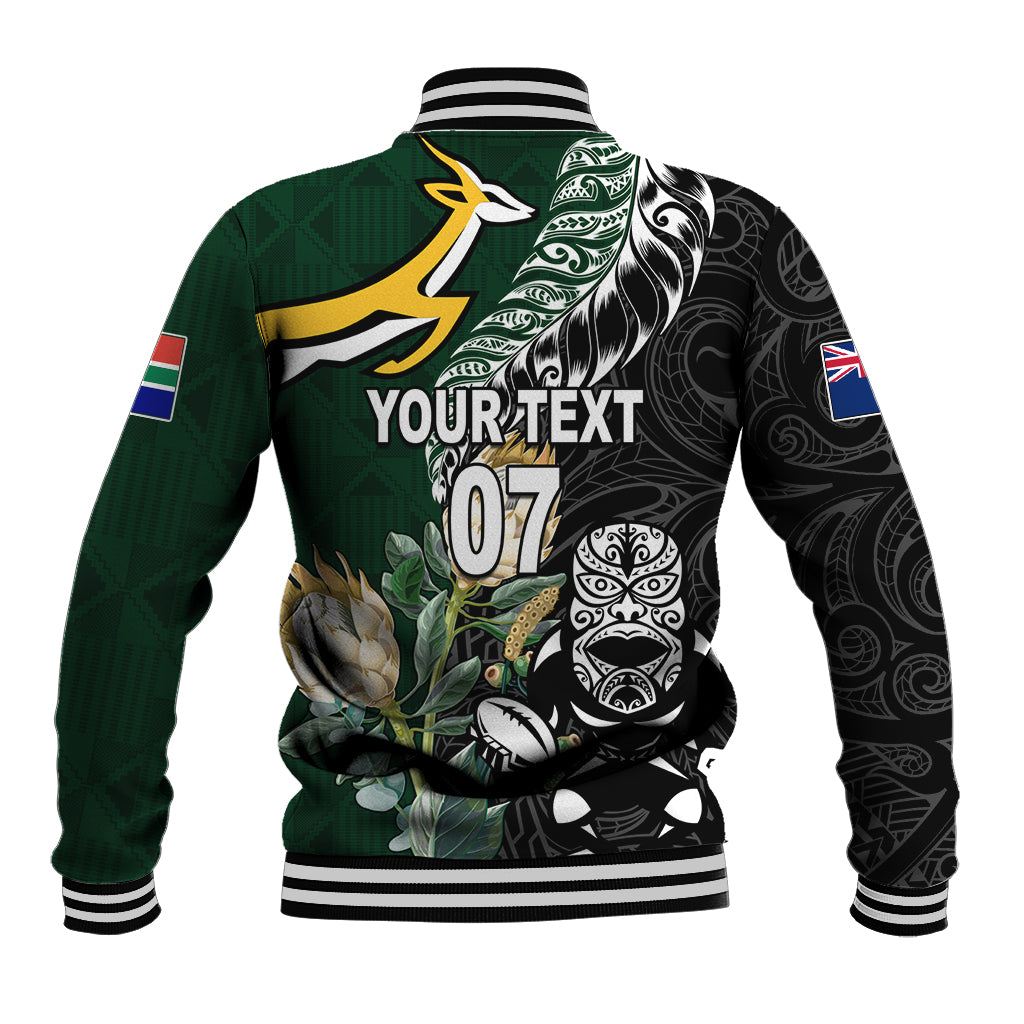 Custom South Africa Mix New Zealand Rugby 2023 Baseball Jacket World Cup Greatest Rivalry - Vibe Hoodie Shop