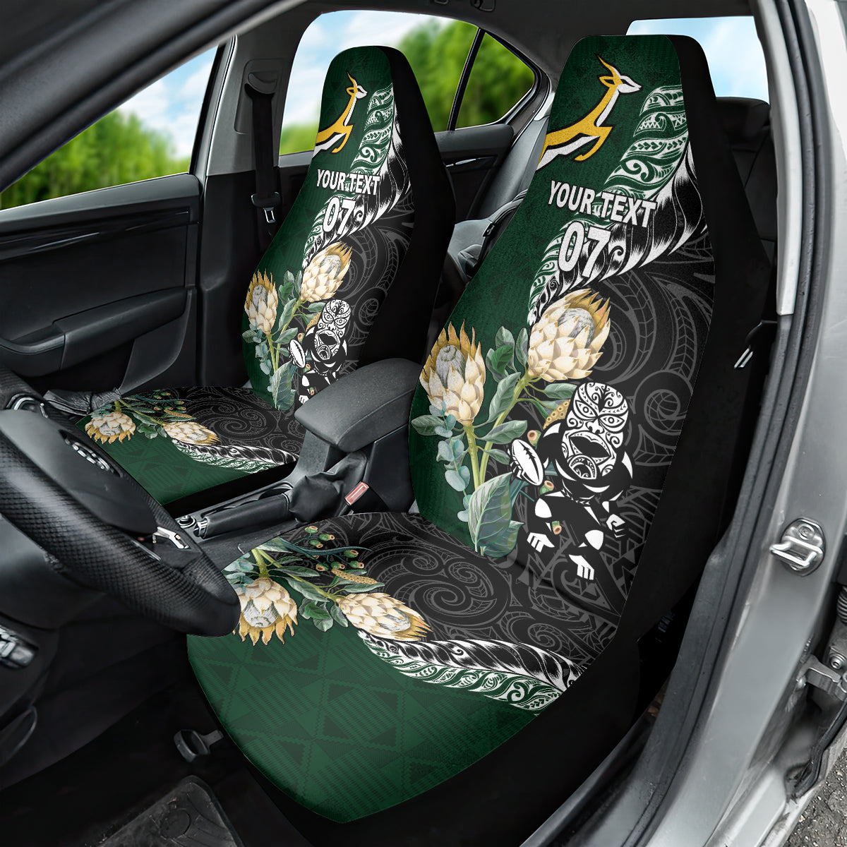 Custom South Africa Mix New Zealand Rugby 2023 Car Seat Cover World Cup Greatest Rivalry - Vibe Hoodie Shop