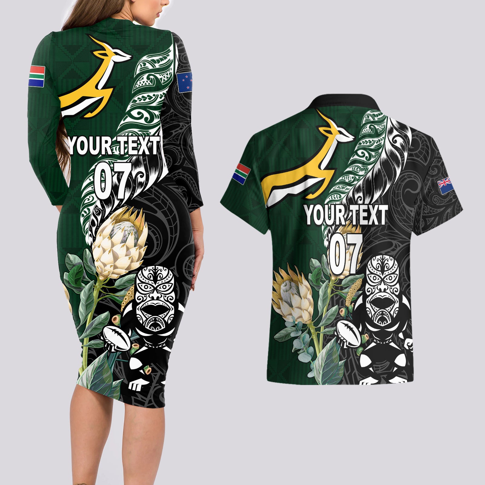 Custom South Africa Mix New Zealand Rugby 2023 Kid Hoodie World Cup Greatest Rivalry - Vibe Hoodie Shop