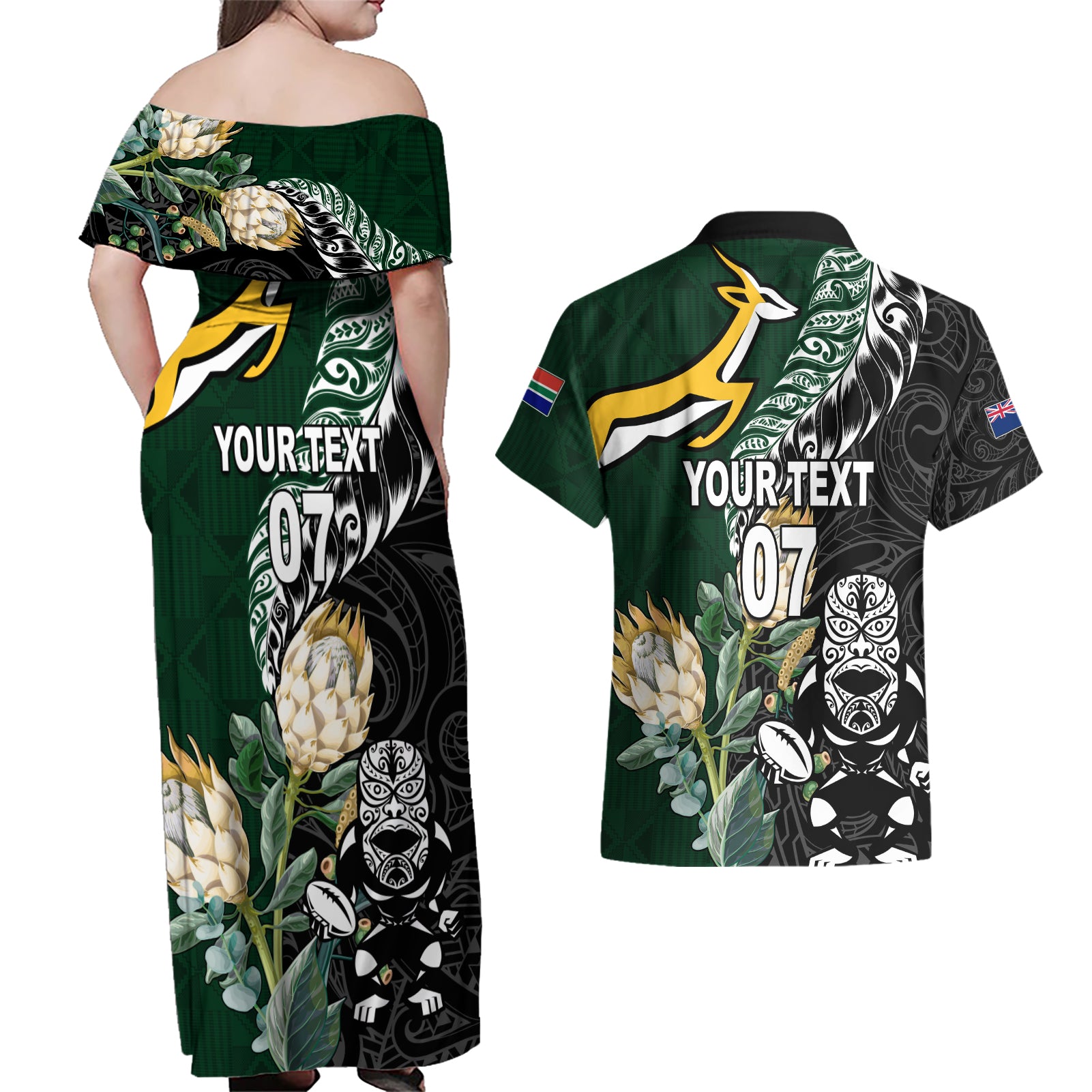 Custom South Africa Mix New Zealand Rugby 2023 Hoodie Dress World Cup Greatest Rivalry - Vibe Hoodie Shop