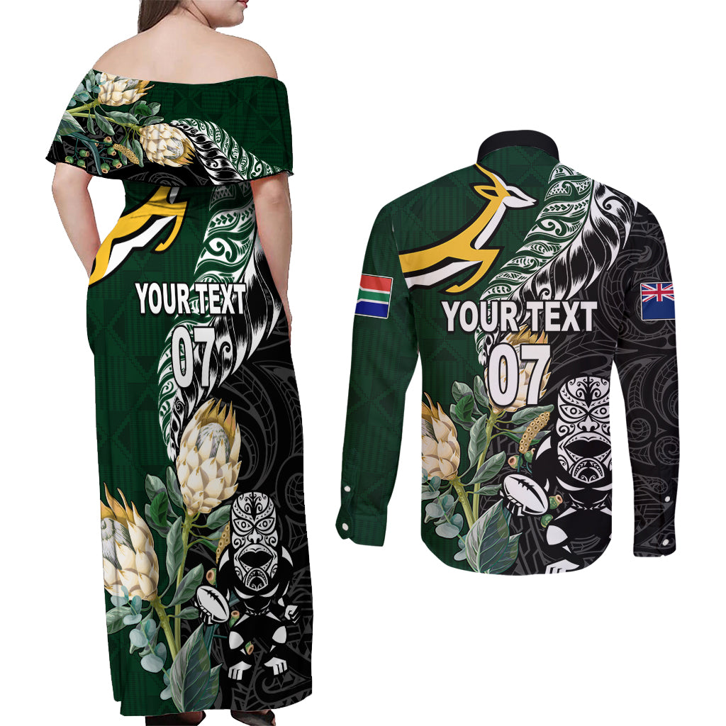 Custom South Africa Mix New Zealand Rugby 2023 Long Sleeve Shirt World Cup Greatest Rivalry - Vibe Hoodie Shop