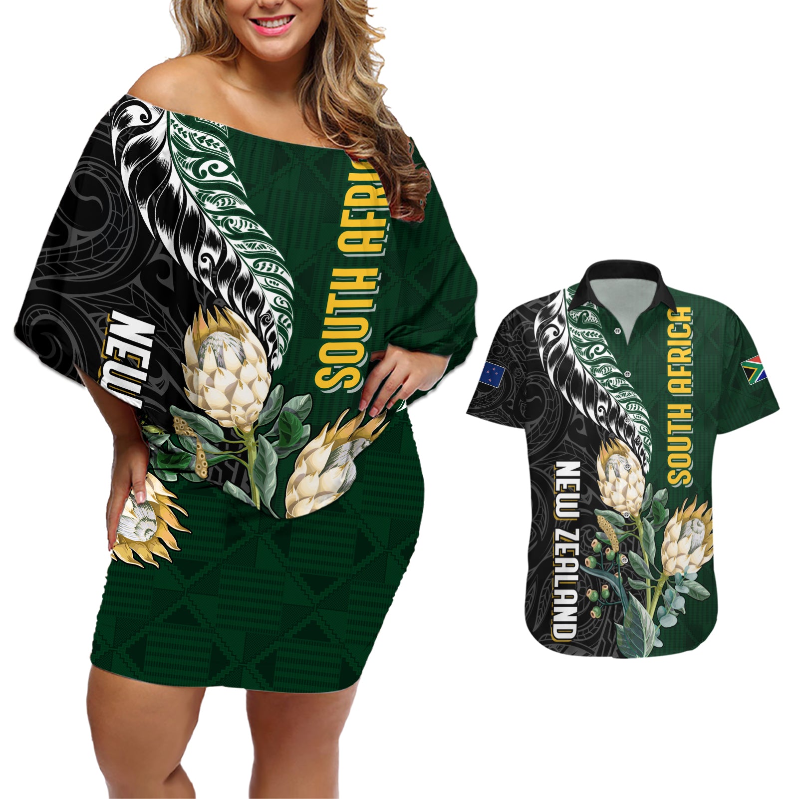 Custom South Africa Mix New Zealand Rugby 2023 Kid Hawaiian Shirt World Cup Greatest Rivalry LT7