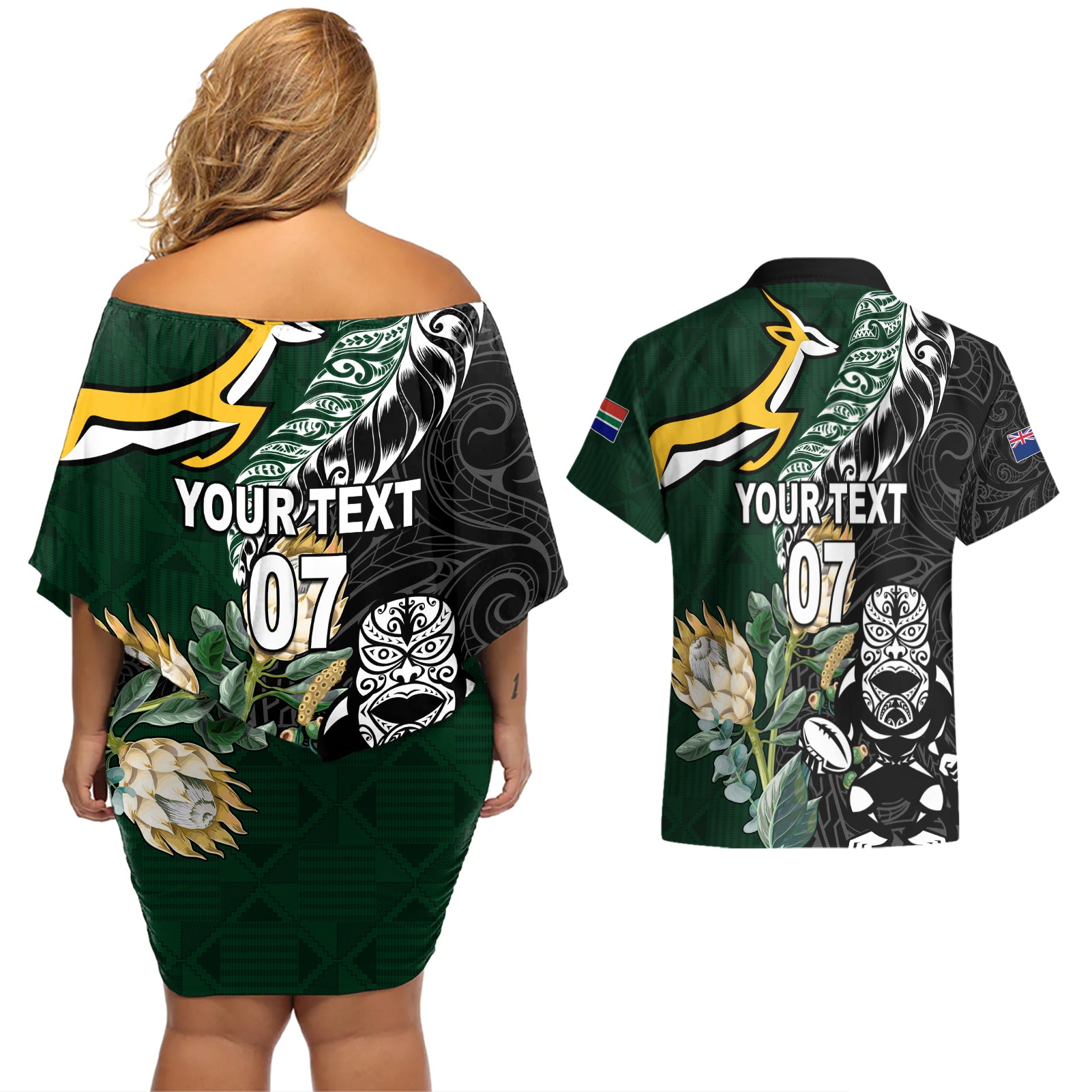 Custom South Africa Mix New Zealand Rugby 2023 Kid Hawaiian Shirt World Cup Greatest Rivalry LT7