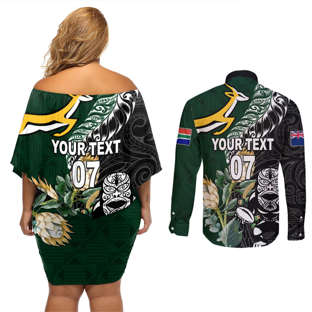 Custom South Africa Mix New Zealand Rugby 2023 Mermaid Dress World Cup Greatest Rivalry LT7