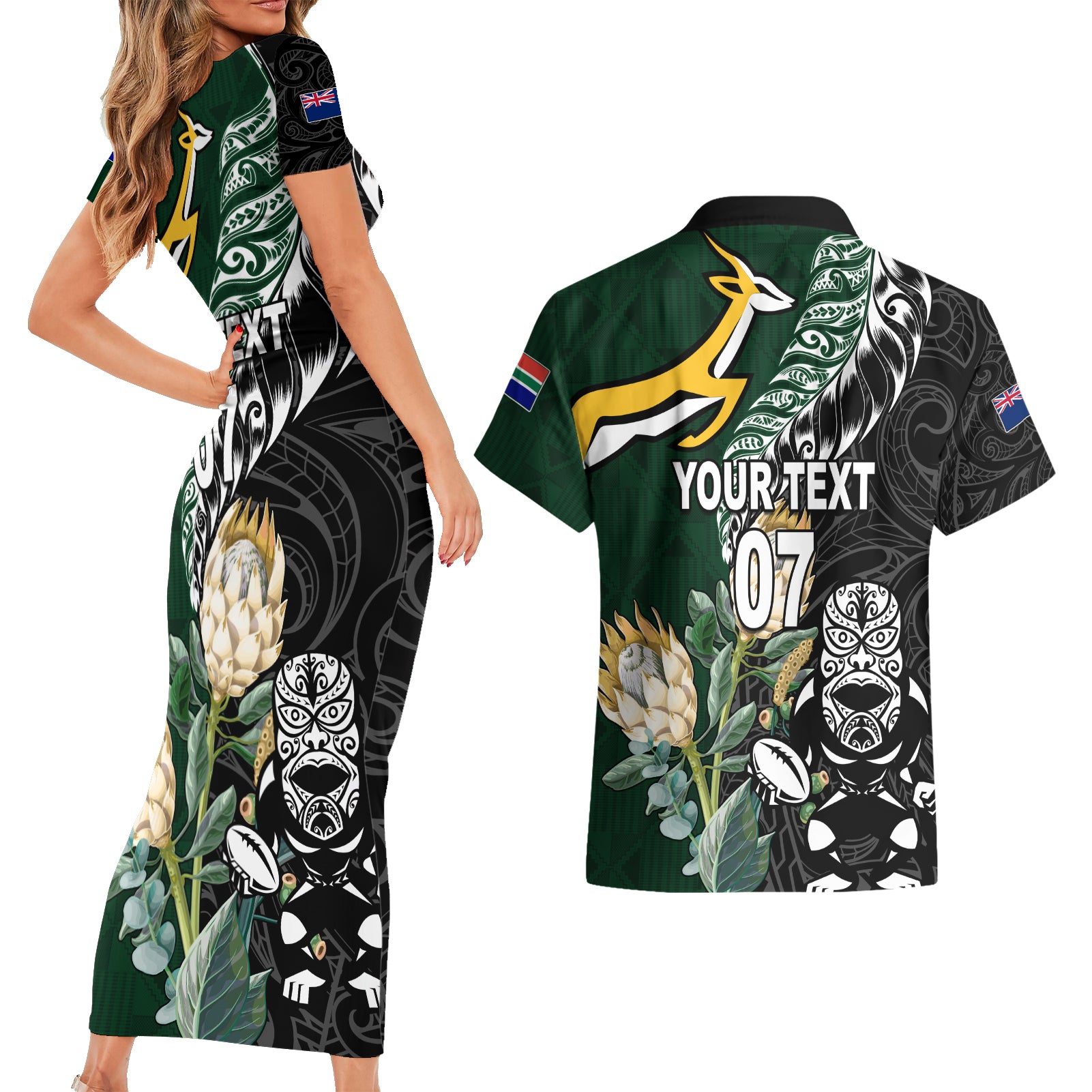 Custom South Africa Mix New Zealand Rugby 2023 Kid Polo Shirt World Cup Greatest Rivalry - Vibe Hoodie Shop