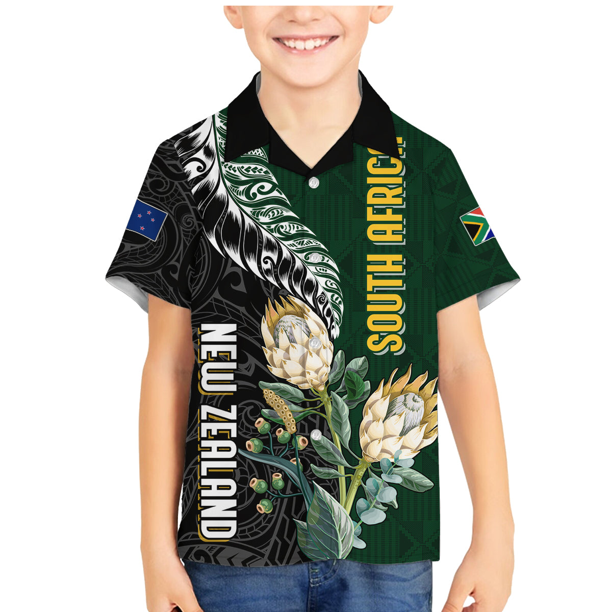 Custom South Africa Mix New Zealand Rugby 2023 Women Casual Shirt World Cup Greatest Rivalry - Vibe Hoodie Shop