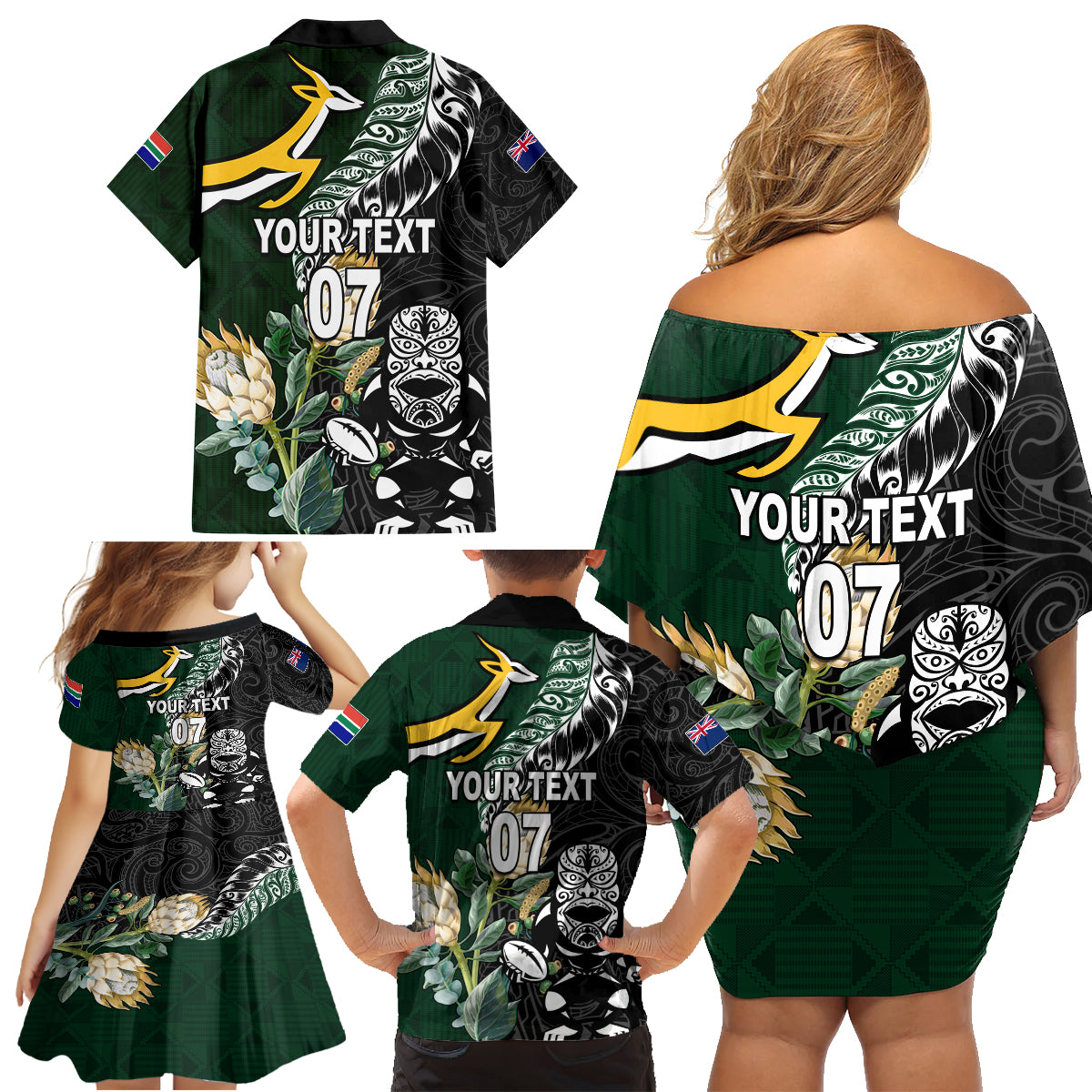 Custom South Africa Mix New Zealand Rugby 2023 Summer Maxi Dress World Cup Greatest Rivalry LT7