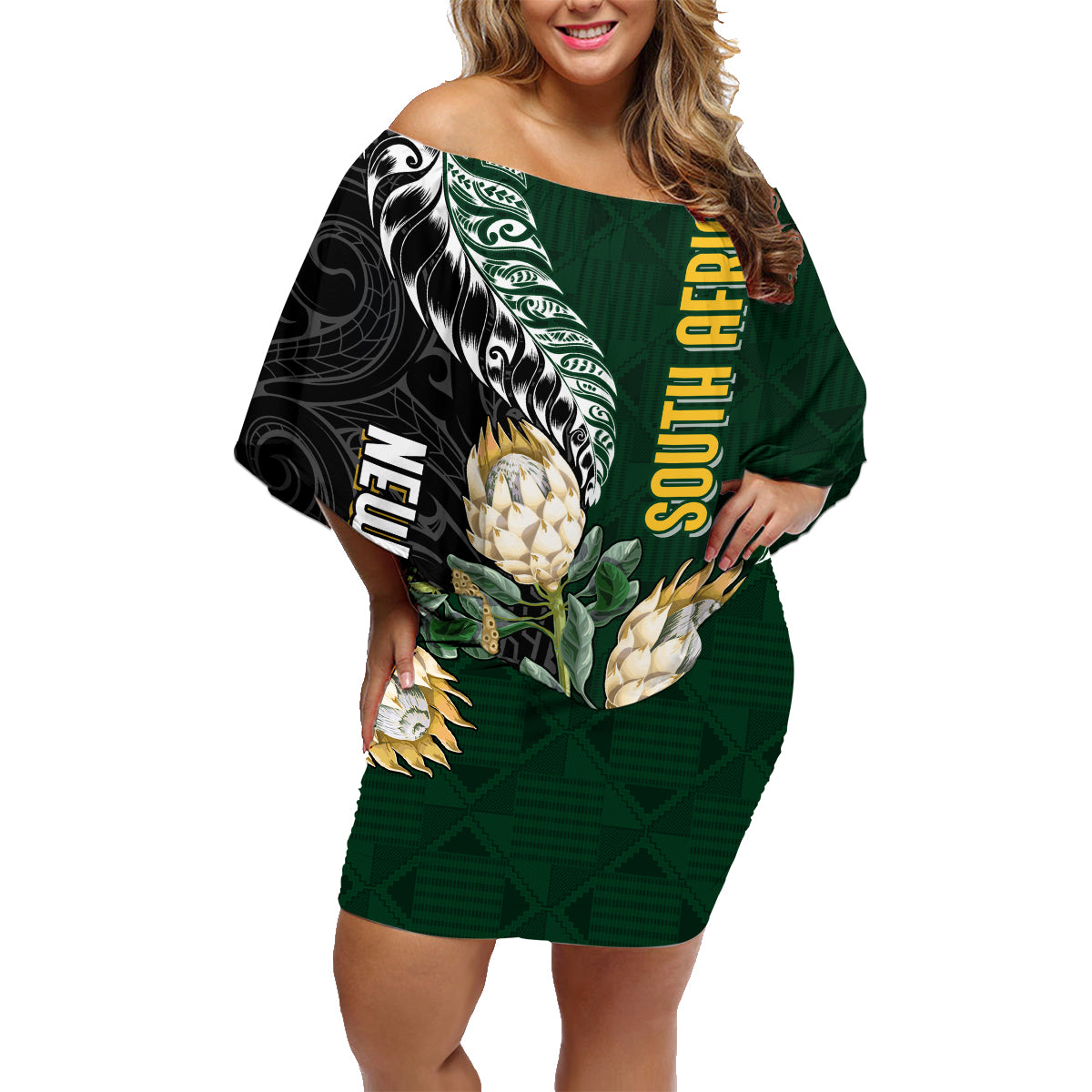 Custom South Africa Mix New Zealand Rugby 2023 Summer Maxi Dress World Cup Greatest Rivalry LT7