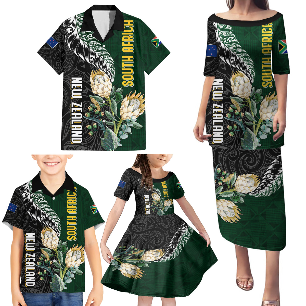 Custom South Africa Mix New Zealand Rugby 2023 Tank Maxi Dress World Cup Greatest Rivalry LT7