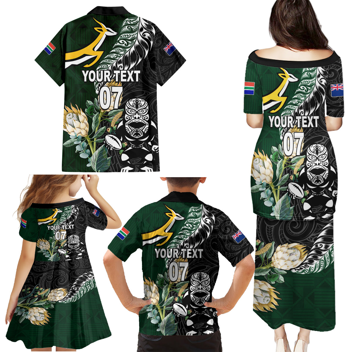 Custom South Africa Mix New Zealand Rugby 2023 Tank Maxi Dress World Cup Greatest Rivalry LT7