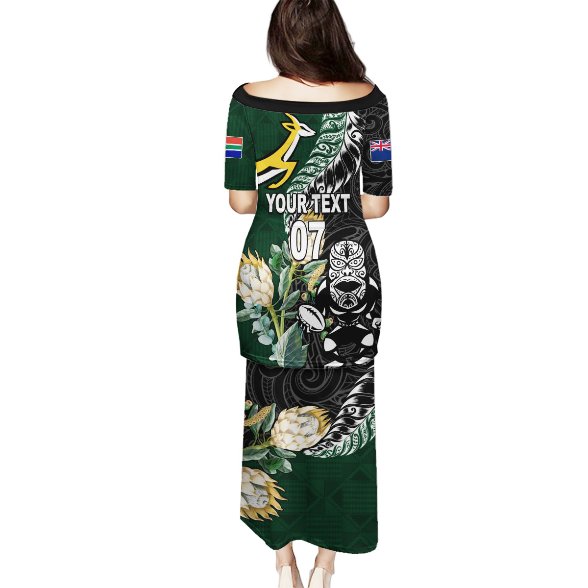 Custom South Africa Mix New Zealand Rugby 2023 Tank Maxi Dress World Cup Greatest Rivalry LT7