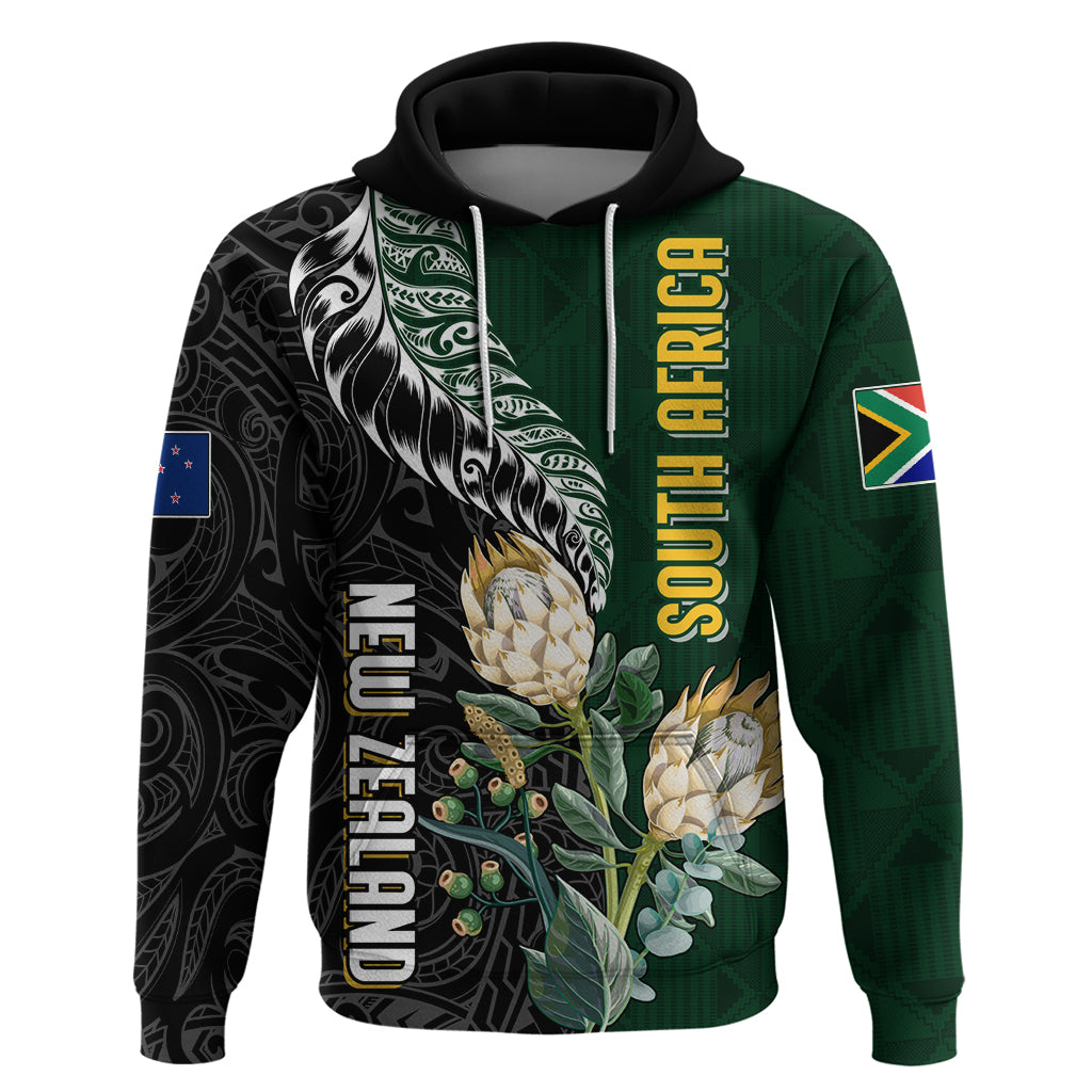 Custom South Africa Mix New Zealand Rugby 2023 Couples Matching Long Sleeve Bodycon Dress and Long Sleeve Button Shirt World Cup Greatest Rivalry LT7