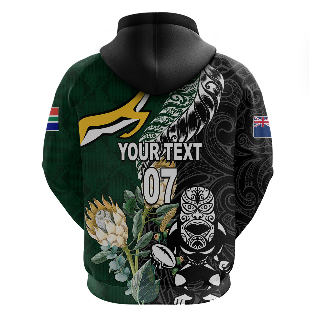 Custom South Africa Mix New Zealand Rugby 2023 Couples Matching Long Sleeve Bodycon Dress and Long Sleeve Button Shirt World Cup Greatest Rivalry LT7