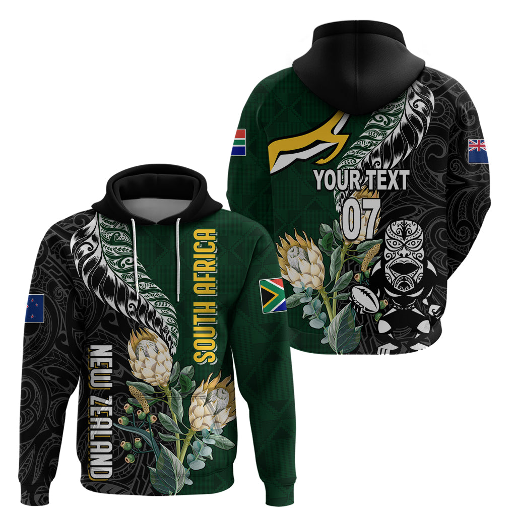 Custom South Africa Mix New Zealand Rugby 2023 Couples Matching Long Sleeve Bodycon Dress and Long Sleeve Button Shirt World Cup Greatest Rivalry LT7