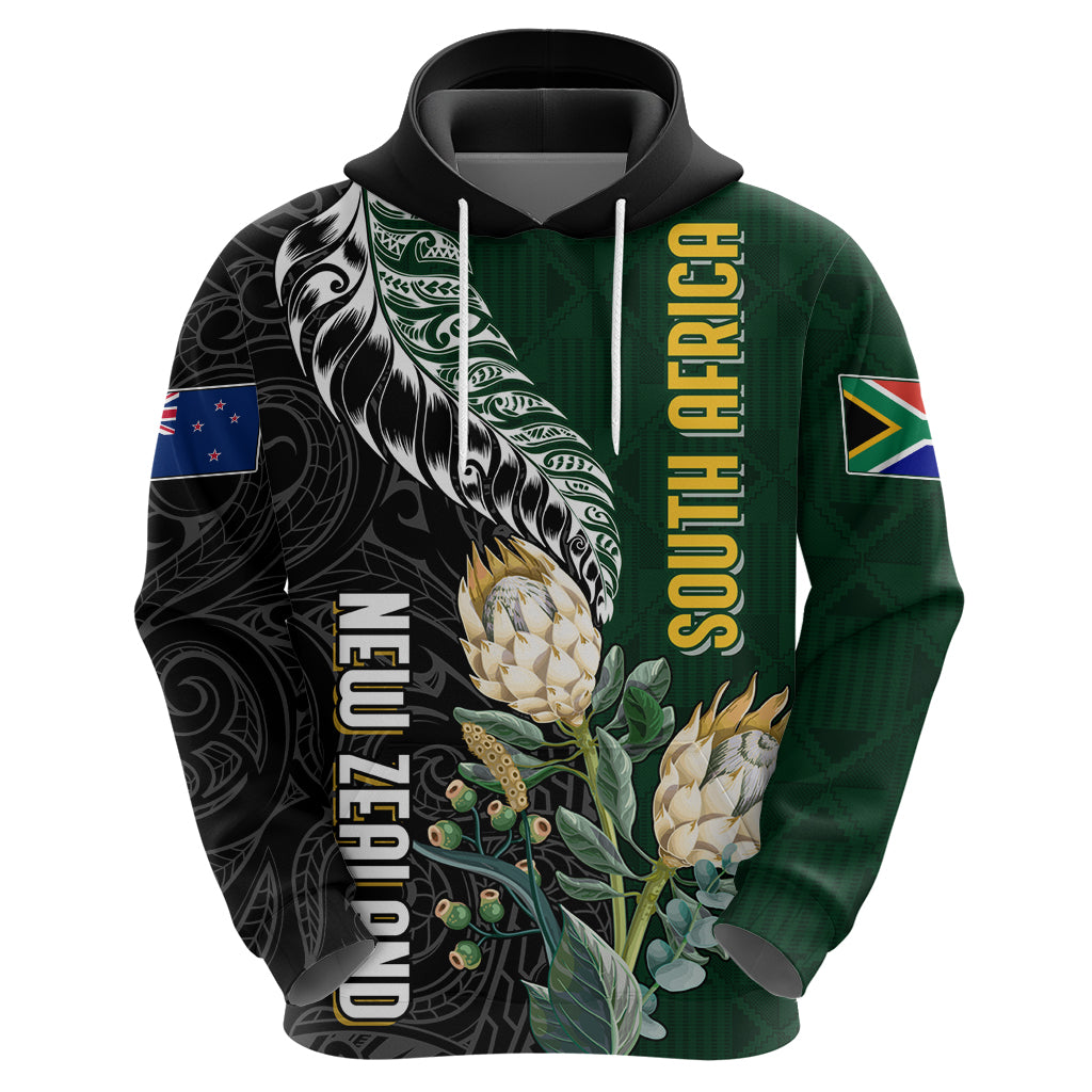 Custom South Africa Mix New Zealand Rugby 2023 Couples Matching Long Sleeve Bodycon Dress and Long Sleeve Button Shirt World Cup Greatest Rivalry LT7