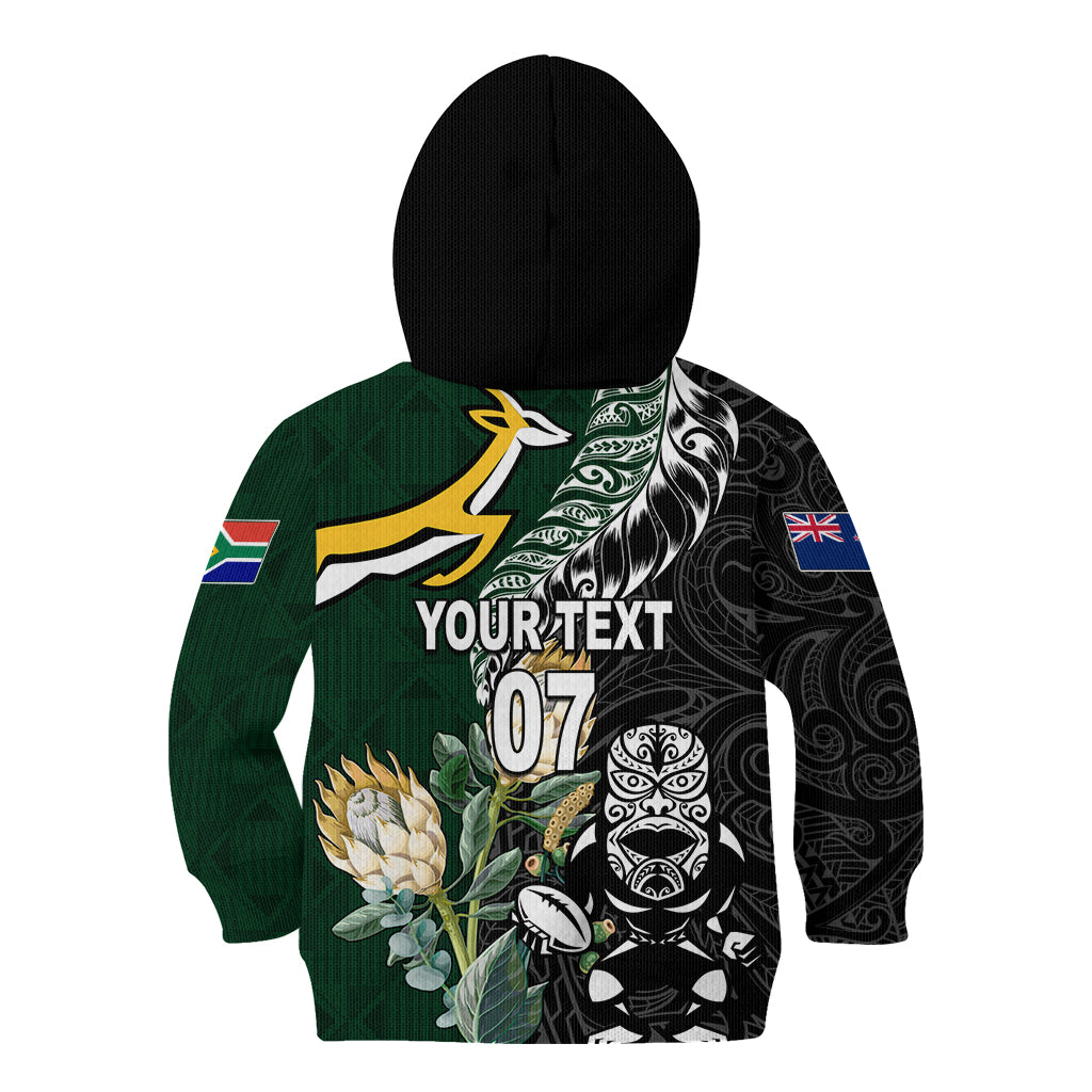 Custom South Africa Mix New Zealand Rugby 2023 Family Matching Long Sleeve Bodycon Dress and Hawaiian Shirt World Cup Greatest Rivalry LT7