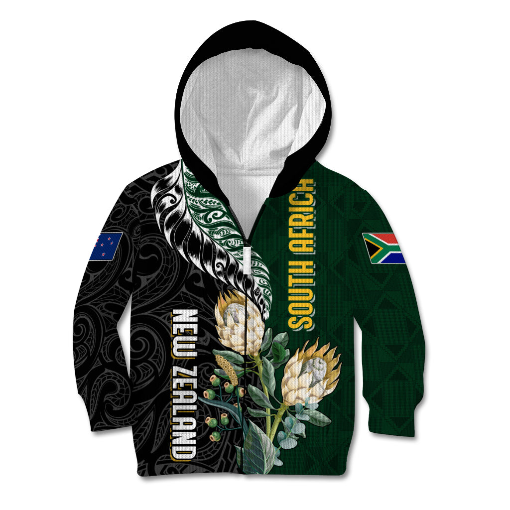 Custom South Africa Mix New Zealand Rugby 2023 Family Matching Long Sleeve Bodycon Dress and Hawaiian Shirt World Cup Greatest Rivalry LT7