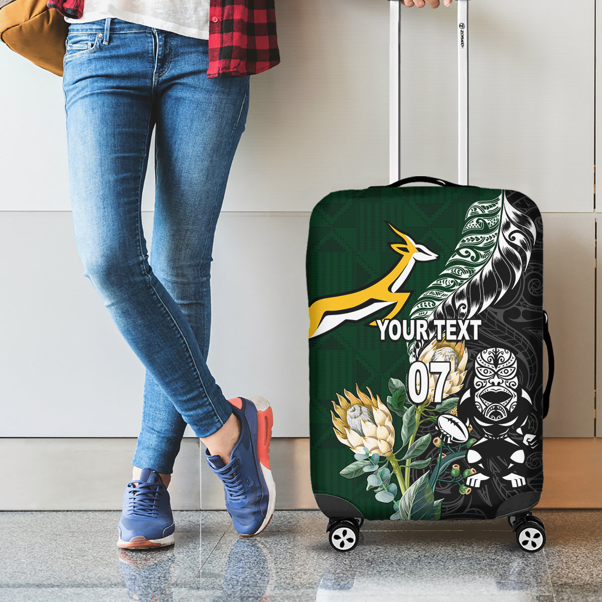 Custom South Africa Mix New Zealand Rugby 2023 Luggage Cover World Cup Greatest Rivalry - Vibe Hoodie Shop