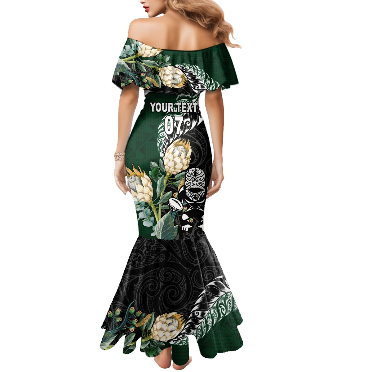 Custom South Africa Mix New Zealand Rugby 2023 Family Matching Tank Maxi Dress and Hawaiian Shirt World Cup Greatest Rivalry LT7