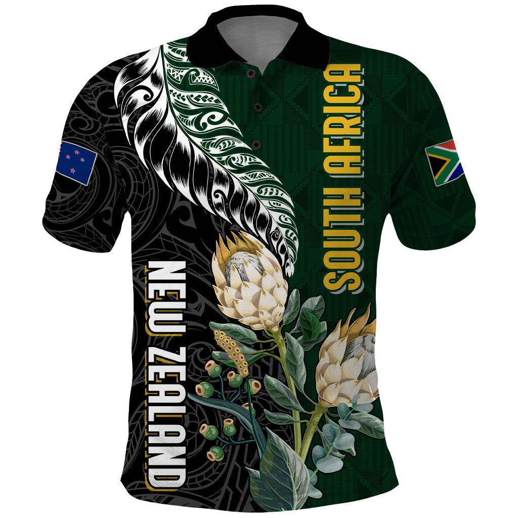 Custom South Africa Mix New Zealand Rugby 2023 Couples Matching Off Shoulder Short Dress and Hawaiian Shirt World Cup Greatest Rivalry LT7