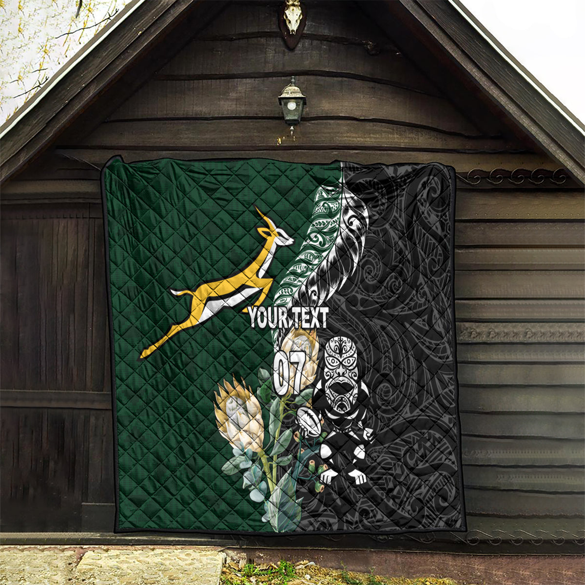 Custom South Africa Mix New Zealand Rugby 2023 Quilt World Cup Greatest Rivalry - Vibe Hoodie Shop