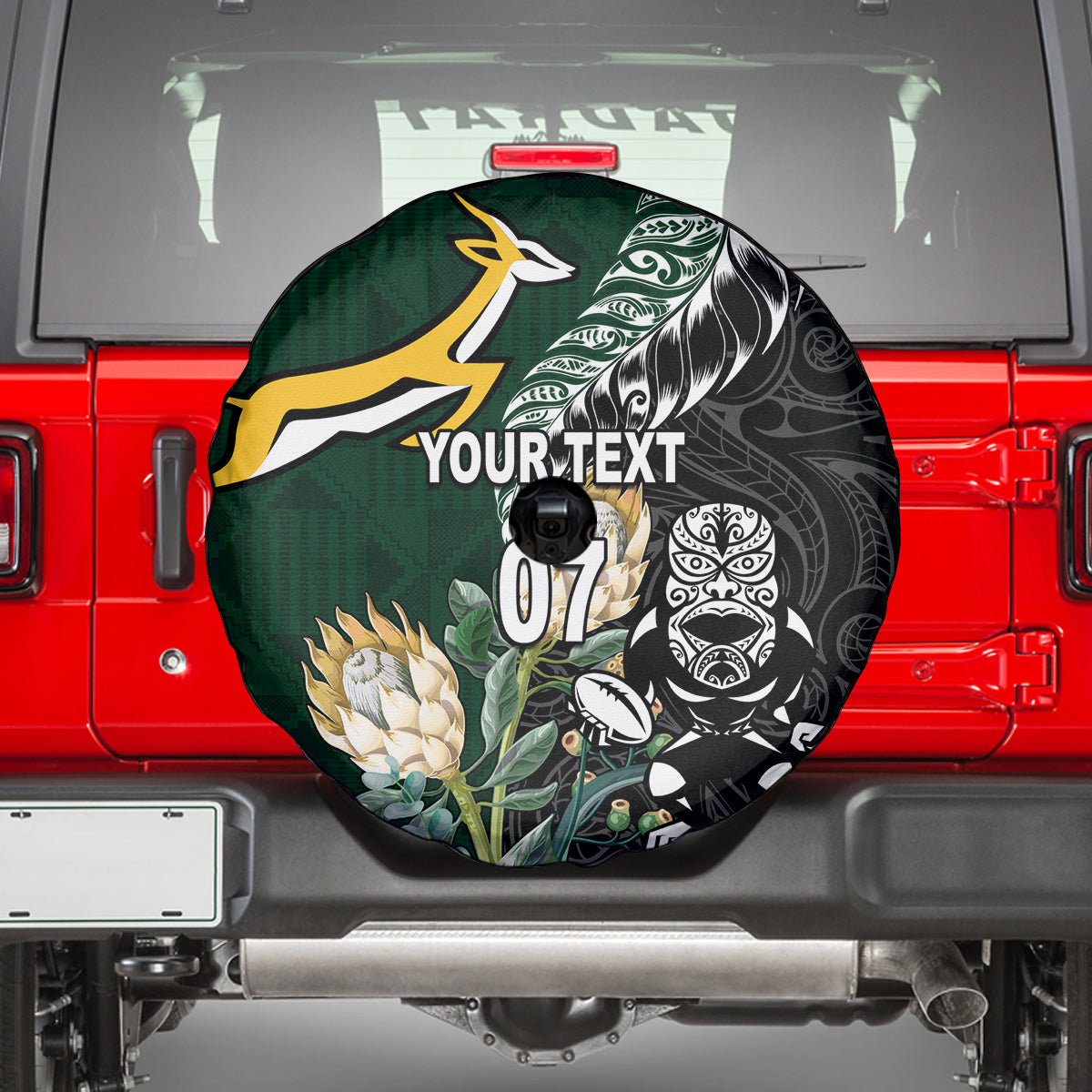 Custom South Africa Mix New Zealand Rugby 2023 Spare Tire Cover World Cup Greatest Rivalry - Vibe Hoodie Shop