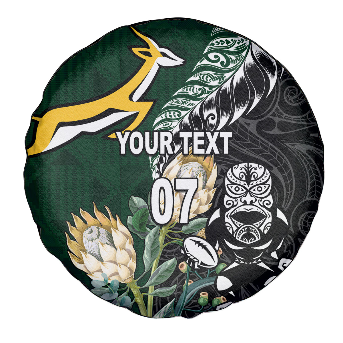 Custom South Africa Mix New Zealand Rugby 2023 Spare Tire Cover World Cup Greatest Rivalry - Vibe Hoodie Shop