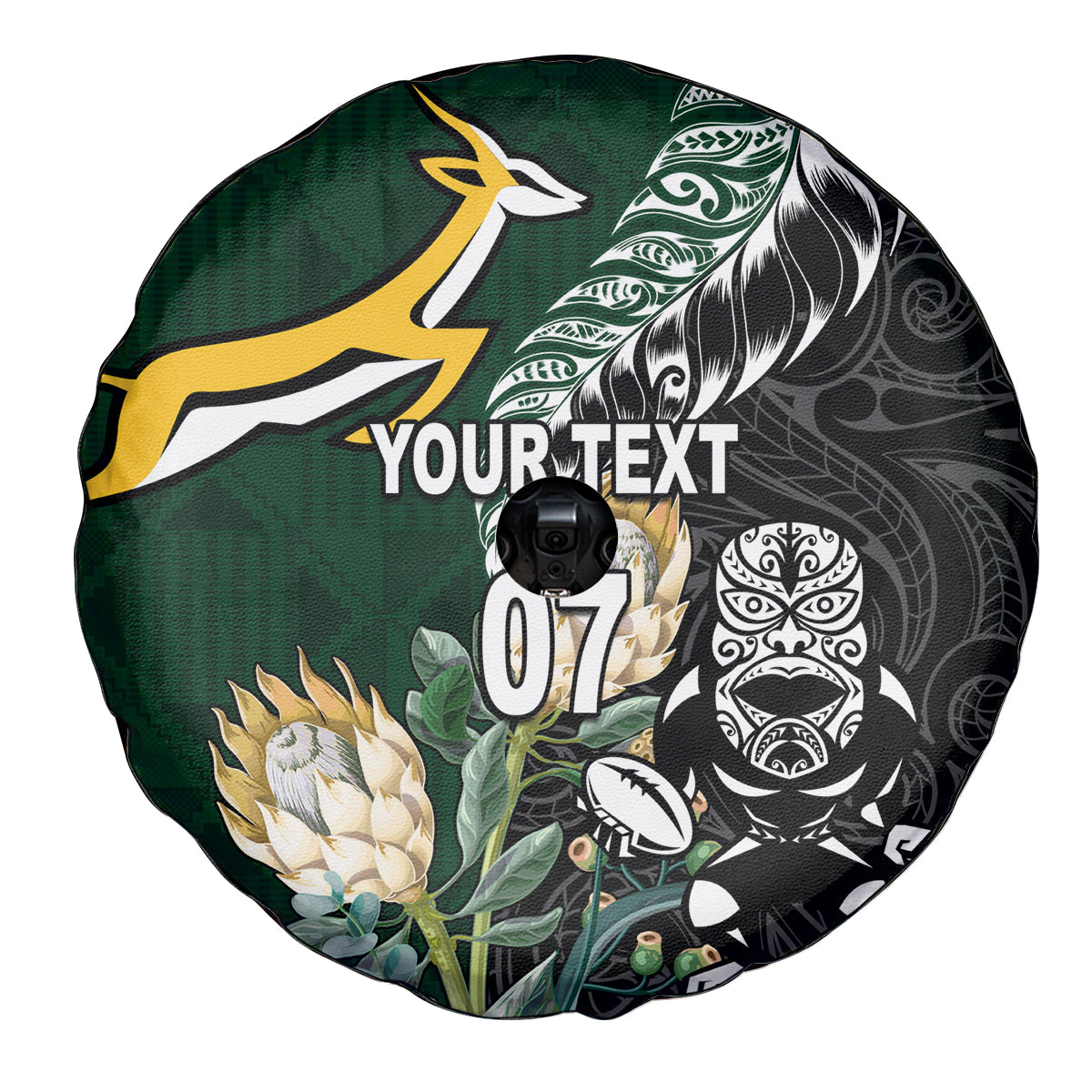 Custom South Africa Mix New Zealand Rugby 2023 Spare Tire Cover World Cup Greatest Rivalry - Vibe Hoodie Shop