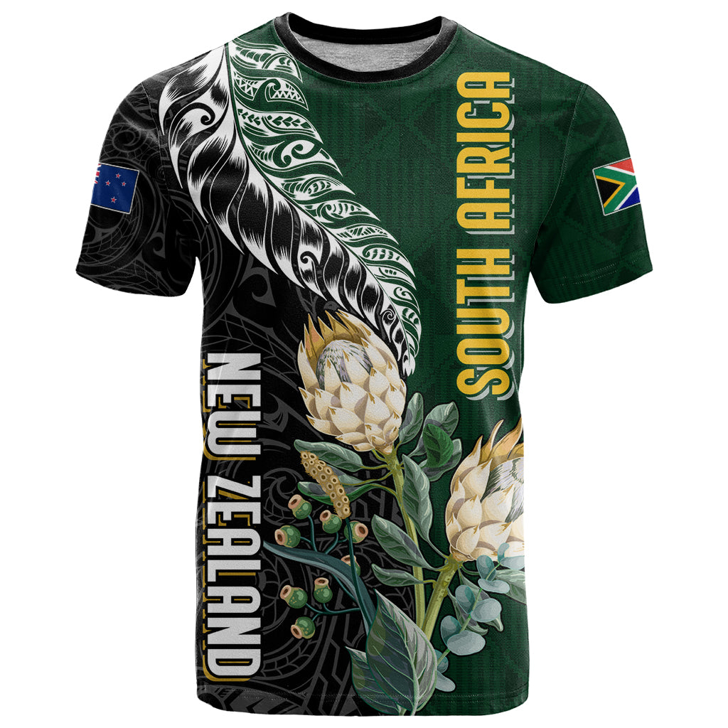 Custom South Africa Mix New Zealand Rugby 2023 Couples Matching Puletasi Dress and Hawaiian Shirt World Cup Greatest Rivalry LT7