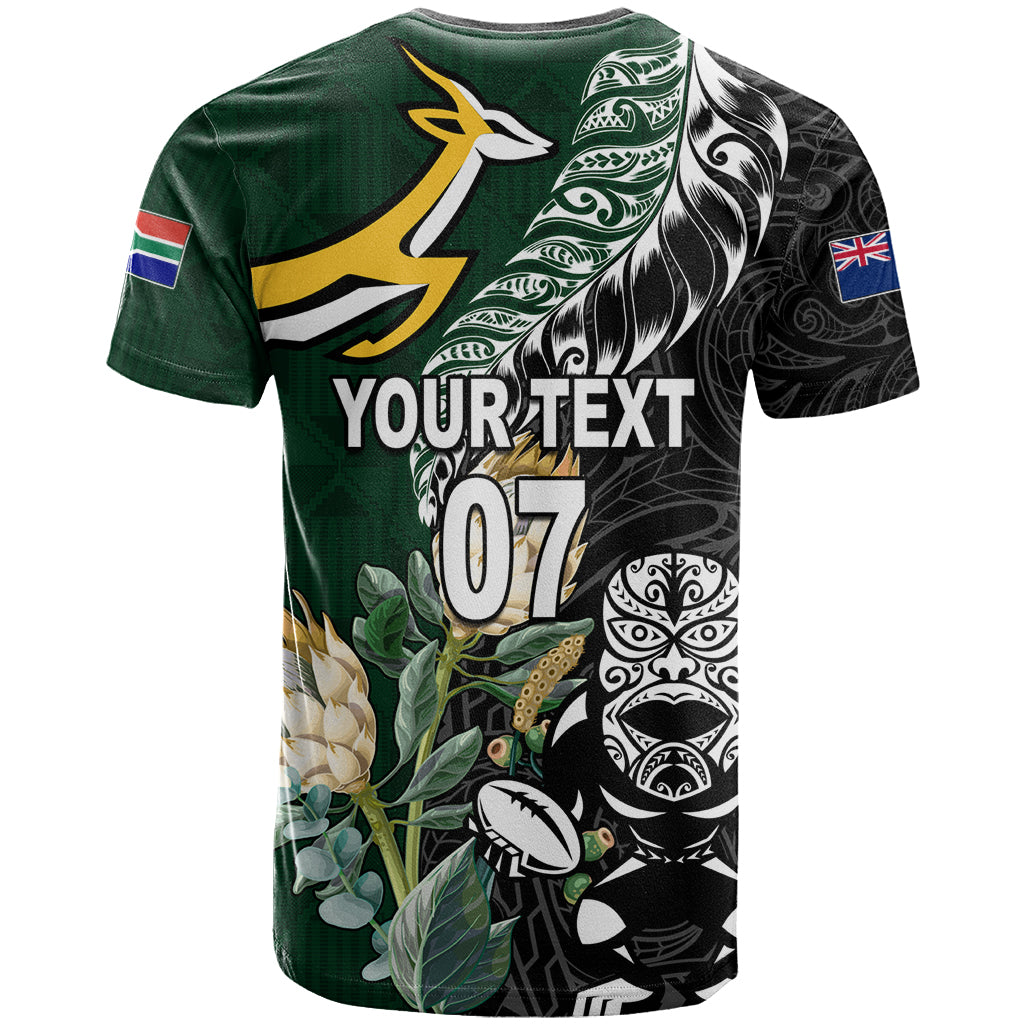 Custom South Africa Mix New Zealand Rugby 2023 Couples Matching Puletasi Dress and Hawaiian Shirt World Cup Greatest Rivalry LT7