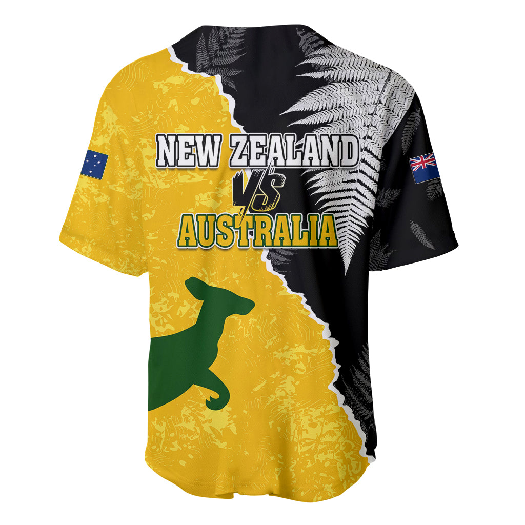 Australia Rugby Mix New Zealands Rugby Baseball Jersey Wallabies Versus Silver Fern Sporty Basic - Vibe Hoodie Shop