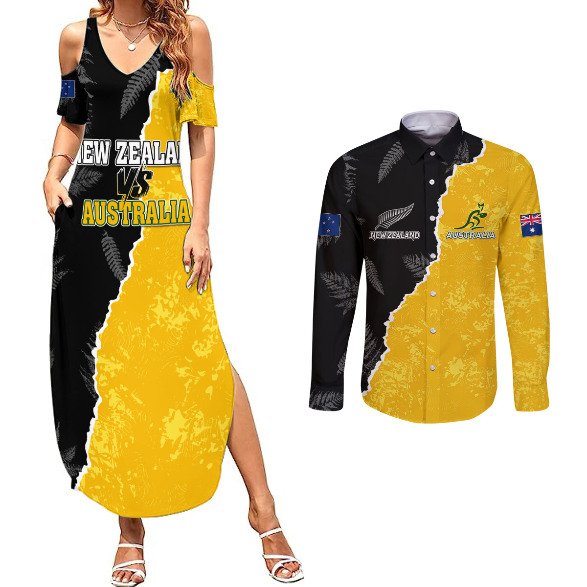 australia-rugby-mix-new-zealands-rugby-couples-matching-summer-maxi-dress-and-long-sleeve-button-shirts-wallabies-versus-silver-fern-sporty-basic