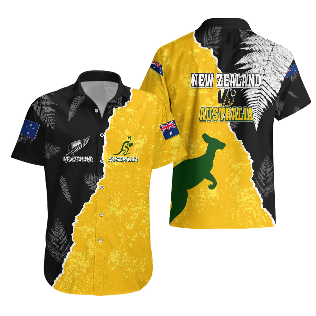 Australia Rugby Mix New Zealands Rugby Hawaiian Shirt Wallabies Versus Silver Fern Sporty Basic - Vibe Hoodie Shop