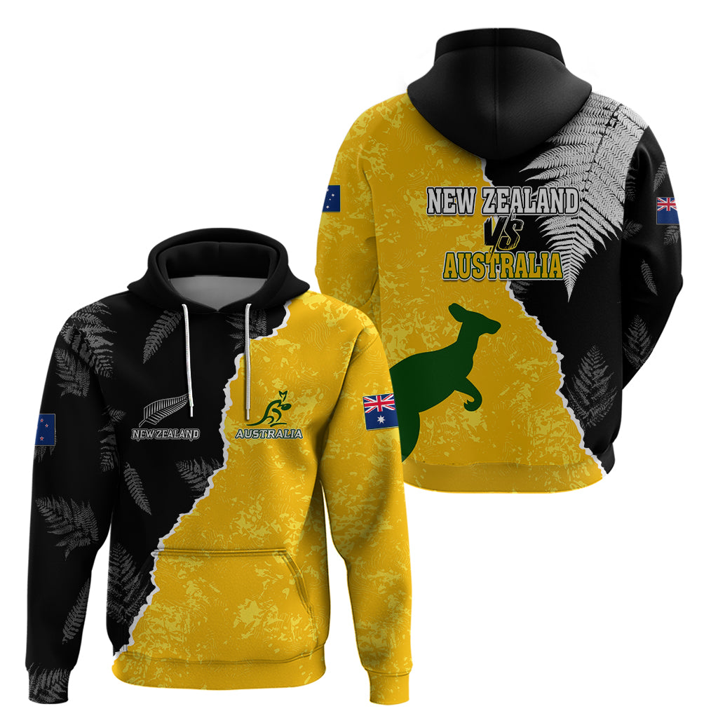 Australia Rugby Mix New Zealands Rugby Hoodie Wallabies Versus Silver Fern Sporty Basic LT7 - Vibe Hoodie Shop